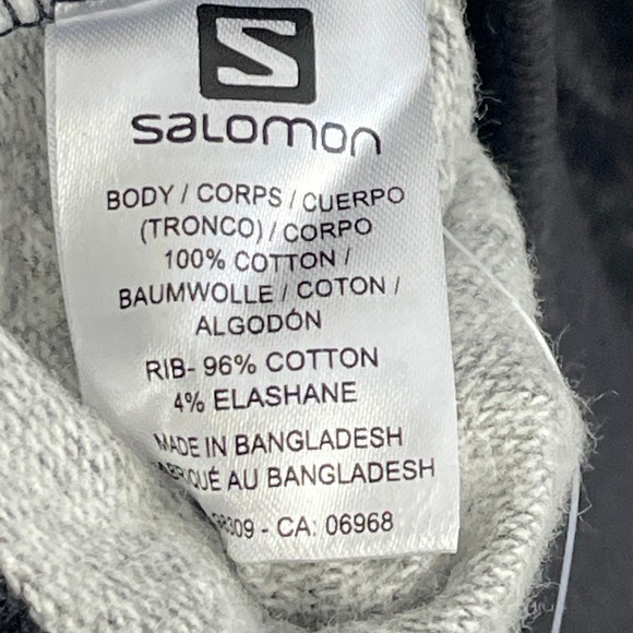 NEW Salomon Shift Hoodie Mens M Black Cotton Blend Front Logo Kangaroo Pocket - Picture 9 of 9